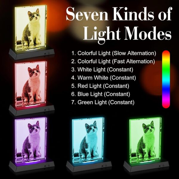 Personalized Crystal with Colorful LED Base Gifts – Custom Gift for Any Occasions. - Image 2