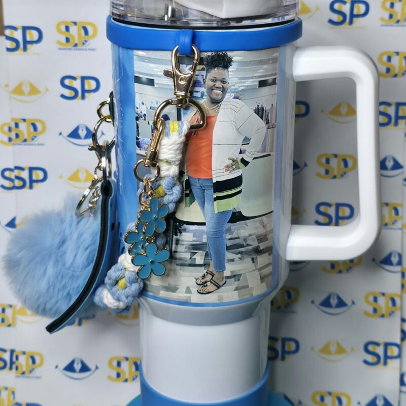 custom 40oz white sublimation tumbler personalized design