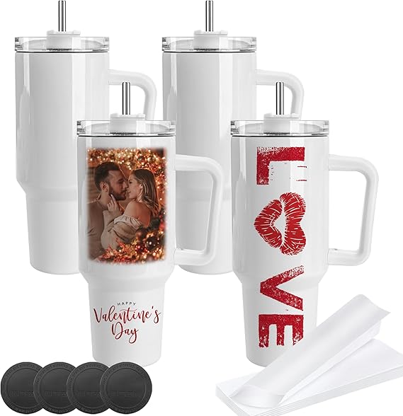 custom 40oz white sublimation tumbler personalized design