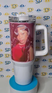 custom 40oz white sublimation tumbler personalized design